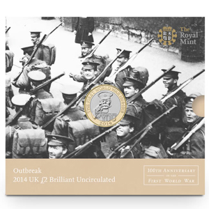 Picture of Coin Set in packaging showing soldiers