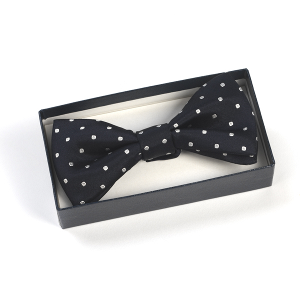 Polka Dot Navy Bow Tie