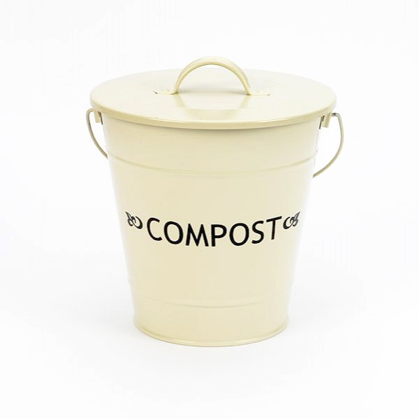 Enamel Compost Bucket with Lid