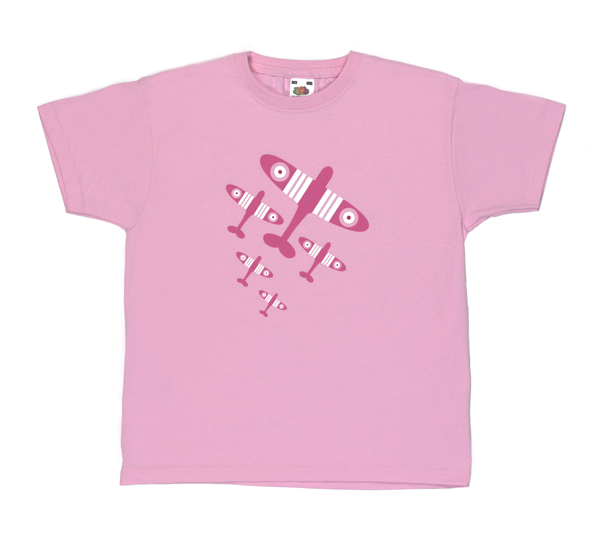 Spitfire Squadron Kids Pink T-shirt