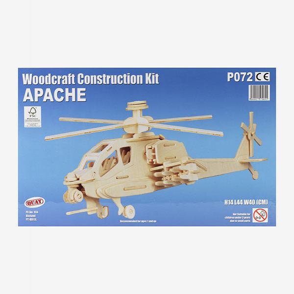 Apache helicopter Woodcraft Construction Kit