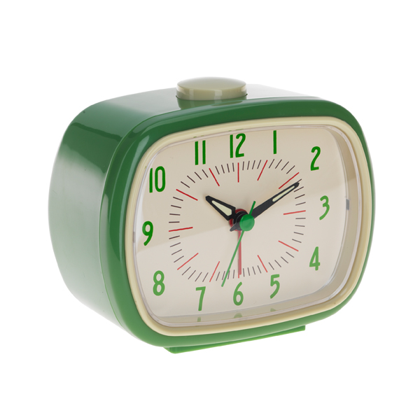 Retro green alarm clock