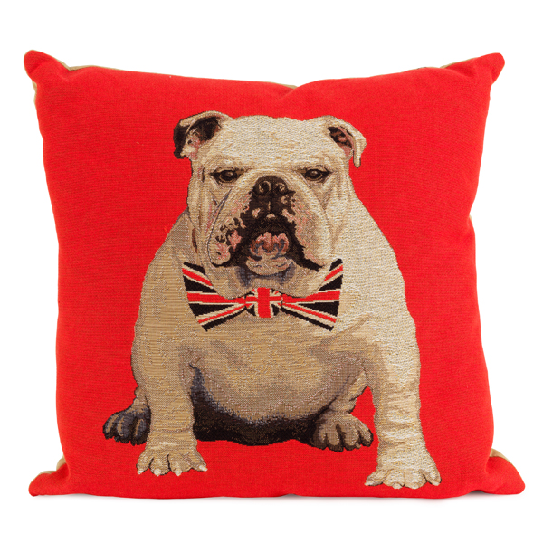 Red bulldog cushion