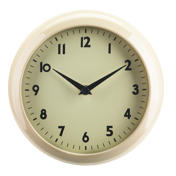 Retro cream kitchen wall clock