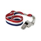 Air Raid Warden's Whistle Red White and Blue Ribbon