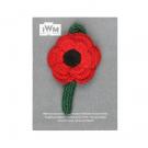 Poppy crocheted brooch