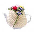 Knitted flower teacosy