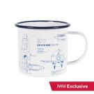 Spitfire blueprint enamel mug